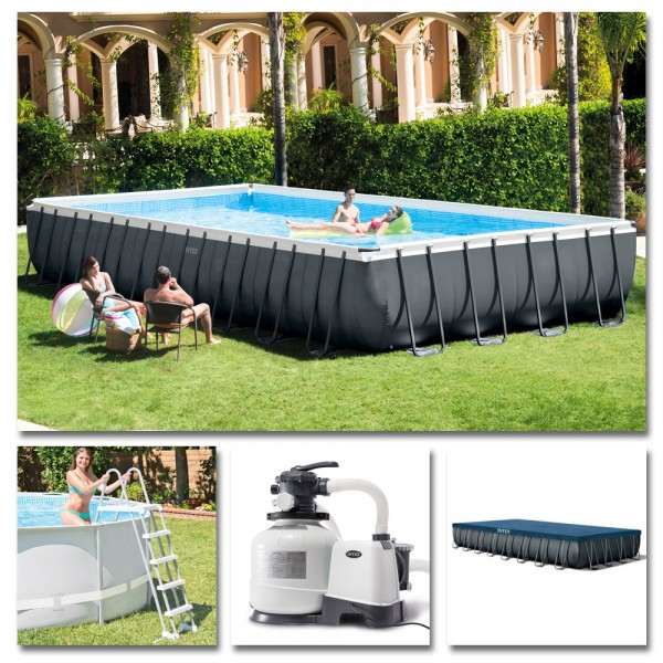 INTEX Komplettset Ultra XTR Frame Pool 975x488x132cm + Sandfilter Salzwasser