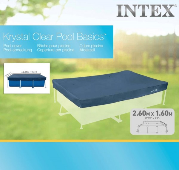 INTEX Abdeckplane Rechteck Frame Pool 260x160cm Poolabdeckung Poolabdeckplane