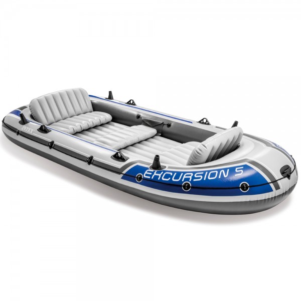 SET INTEX Excursion 5 Schlauchboot Angelboot + Aussenbordmotor + Heckspiegel