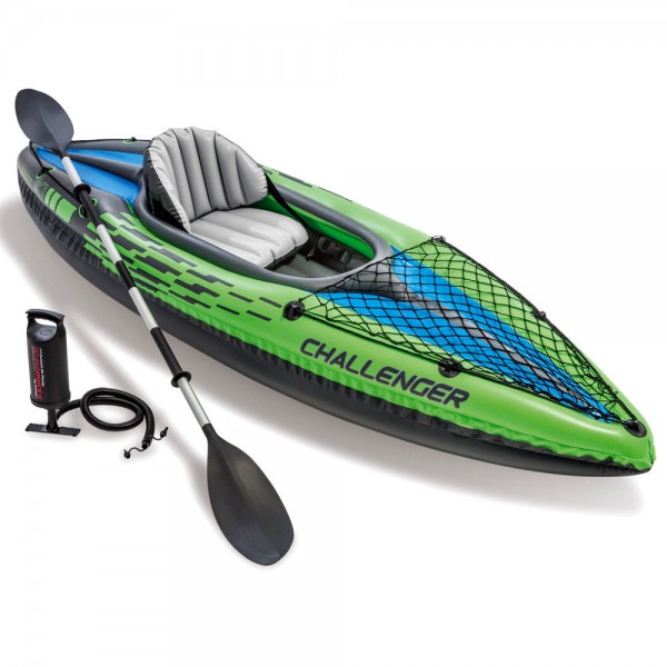 INTEX Challenger K1 Kajak Set Schlauchboot + Paddel + Pumpe für 1 Person
