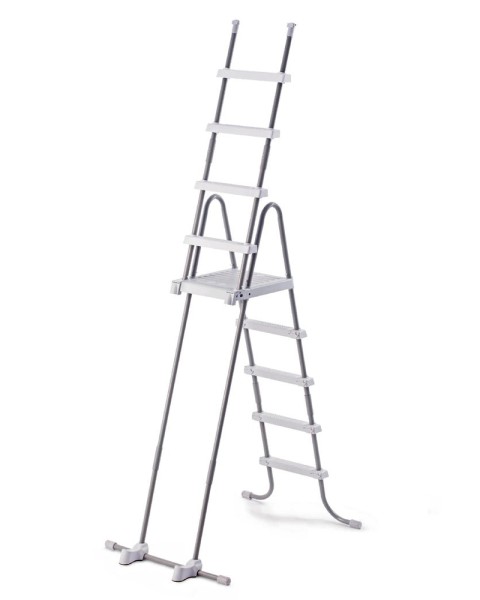 INTEX Sicherheitsleiter mit Plattform 122-132cm Pool Leiter Einstiegsleiter