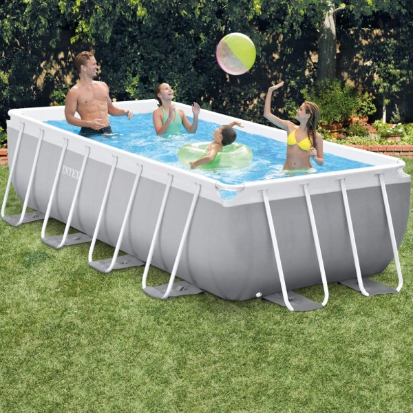 INTEX Komplettset Prism Frame Pool 400x200x100cm + Filterpumpe Schwimmbecken