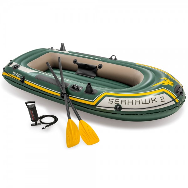INTEX Seahawk 2 Set Schlauchboot + Paddel + Pumpe Angelboot Ruderboot 2 Personen