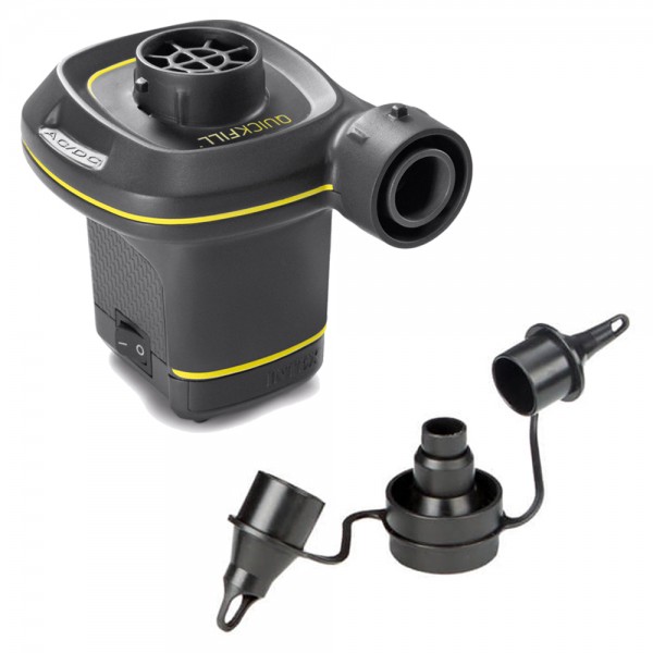 INTEX Quick Fill Elektrische Luftpumpe für 12V und 230V + 3 verschiedene Adapter