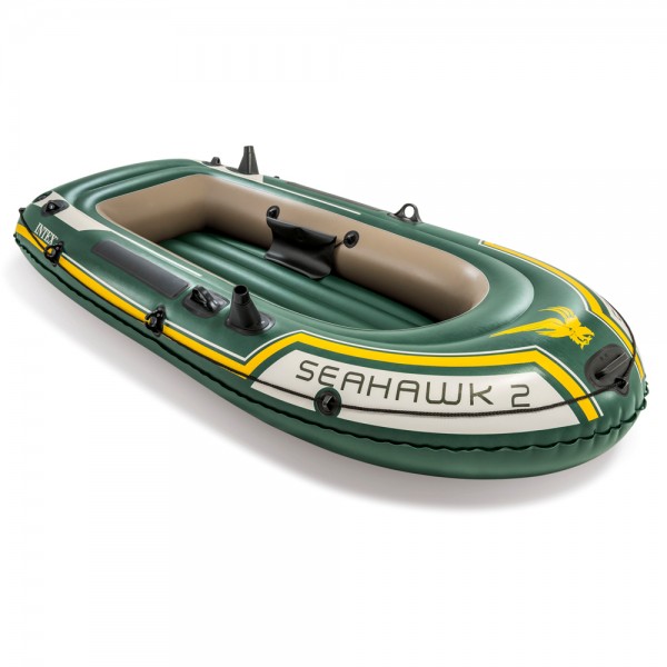 INTEX Seahawk 2 Set Schlauchboot + Paddel + Pumpe Angelboot Ruderboot 2 Personen