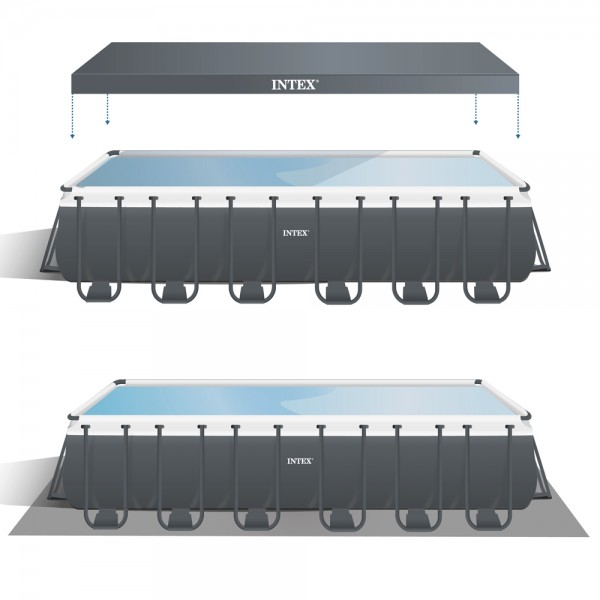 INTEX Komplettset Ultra XTR Frame Pool 732x366x132cm + Sandfilter Salzwasser