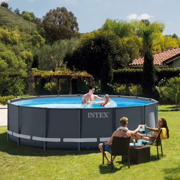 INTEX Komplettset Ultra XTR Frame Pool Ø 488x122cm + Sandfilter Swimmingpool