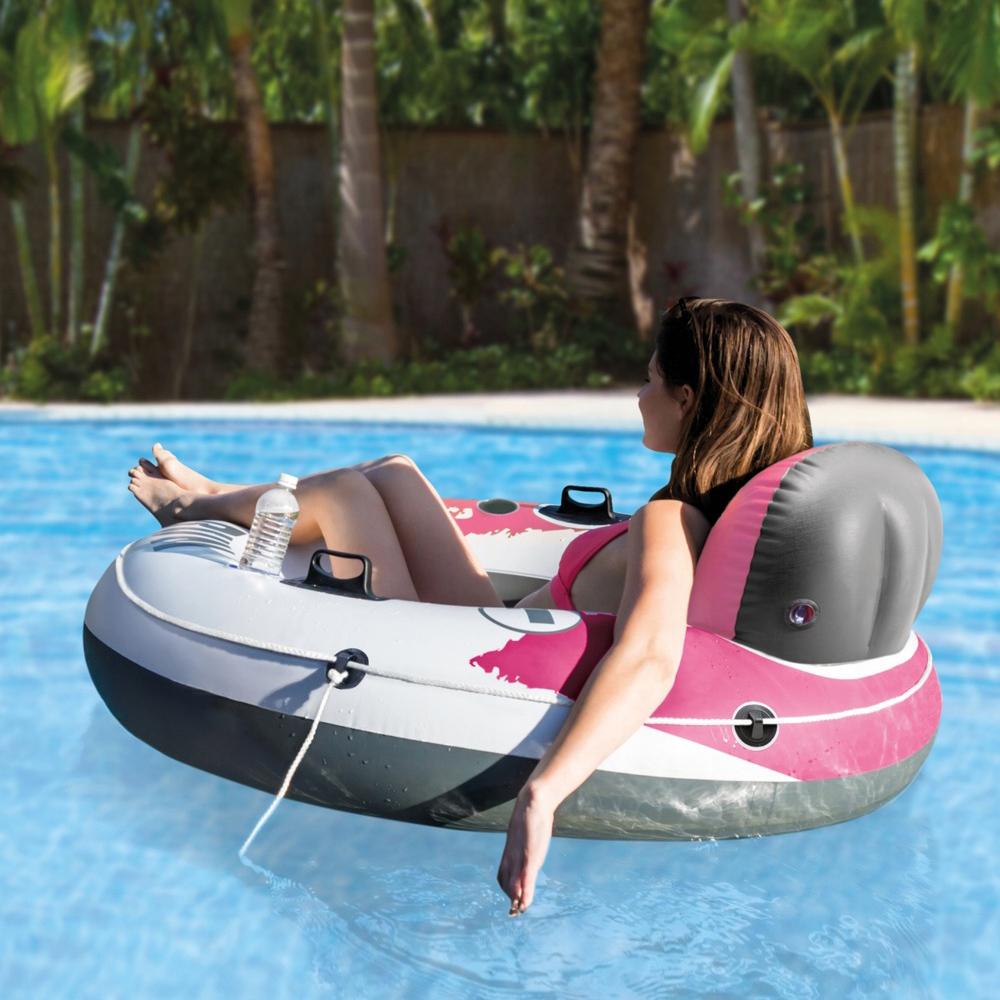 INTEX River Run Pink Badespaß Badeinsel Luftmatratze Schwimmring 135cm
