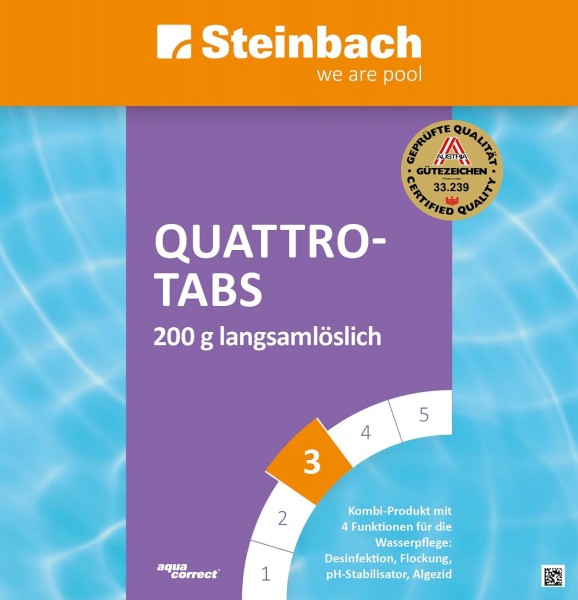 Steinbach 5kg Tabs 200g Quattrotabs für Pool Chlortabs Chlortabletten Multitabs
