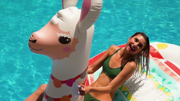 INTEX Mega Schwimmtier Lama XXL Schwimmliege Badeinsel Pool Wasserliege