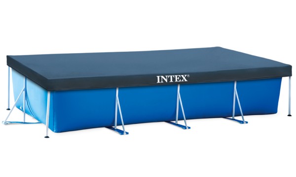 INTEX Family Swimming Pool Frame 300x200x75cm + Poolpumpe 2271l/h + Abdeckplane