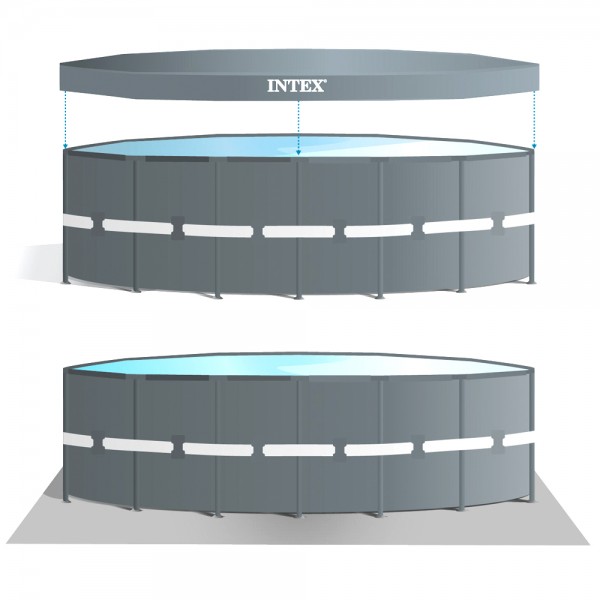 INTEX Komplettset Prism Frame Pool Ø 549x122cm + Filterpumpe Swimmingpool