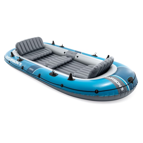 SET INTEX Excursion 5 Schlauchboot Angelboot + Aussenbordmotor + Heckspiegel