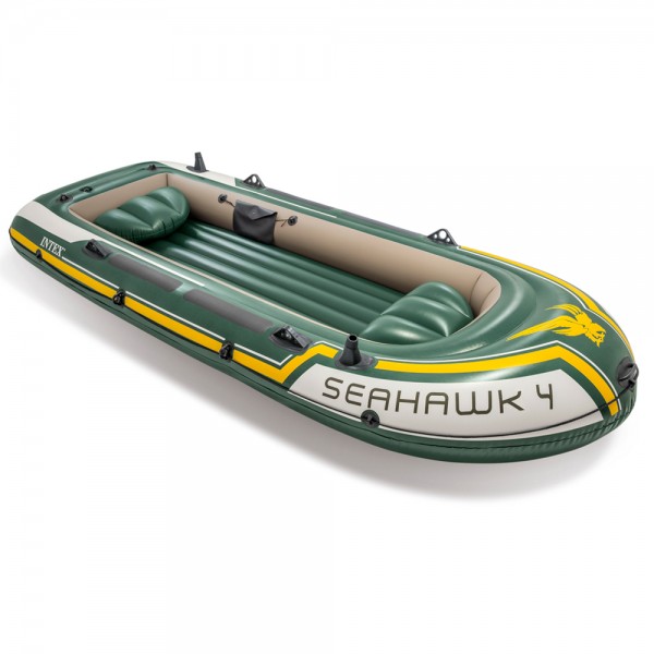 INTEX Seahawk 4 Set Schlauchboot + Paddel + Pumpe Angelboot Ruderboot 4 Personen