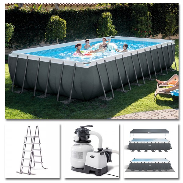 INTEX Komplettset Ultra XTR Frame Pool 732x366x132cm + Sandfilter Salzwasser