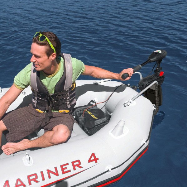 SET INTEX 12V Elektromotor Aussenbordmotor 40LBS mit Heckspiegel