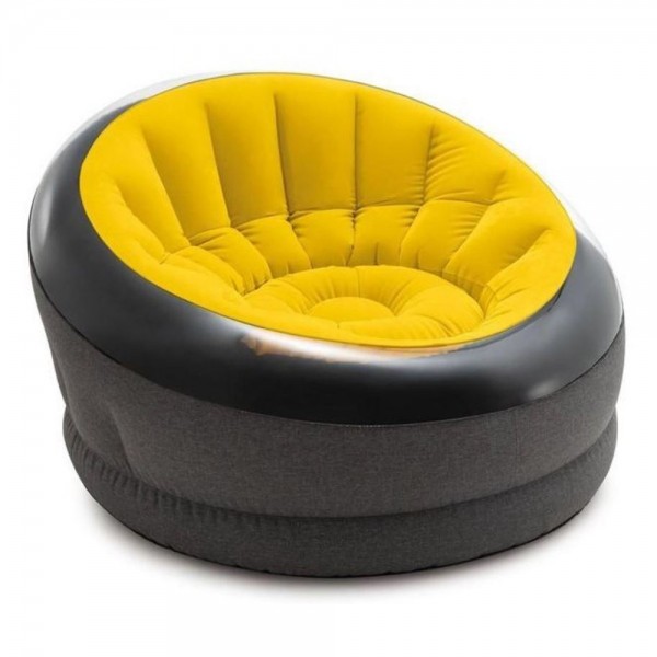 INTEX Lounge Sessel Empire Chair Fernsehsessel Sitzsack Camping Luftbett Gelb