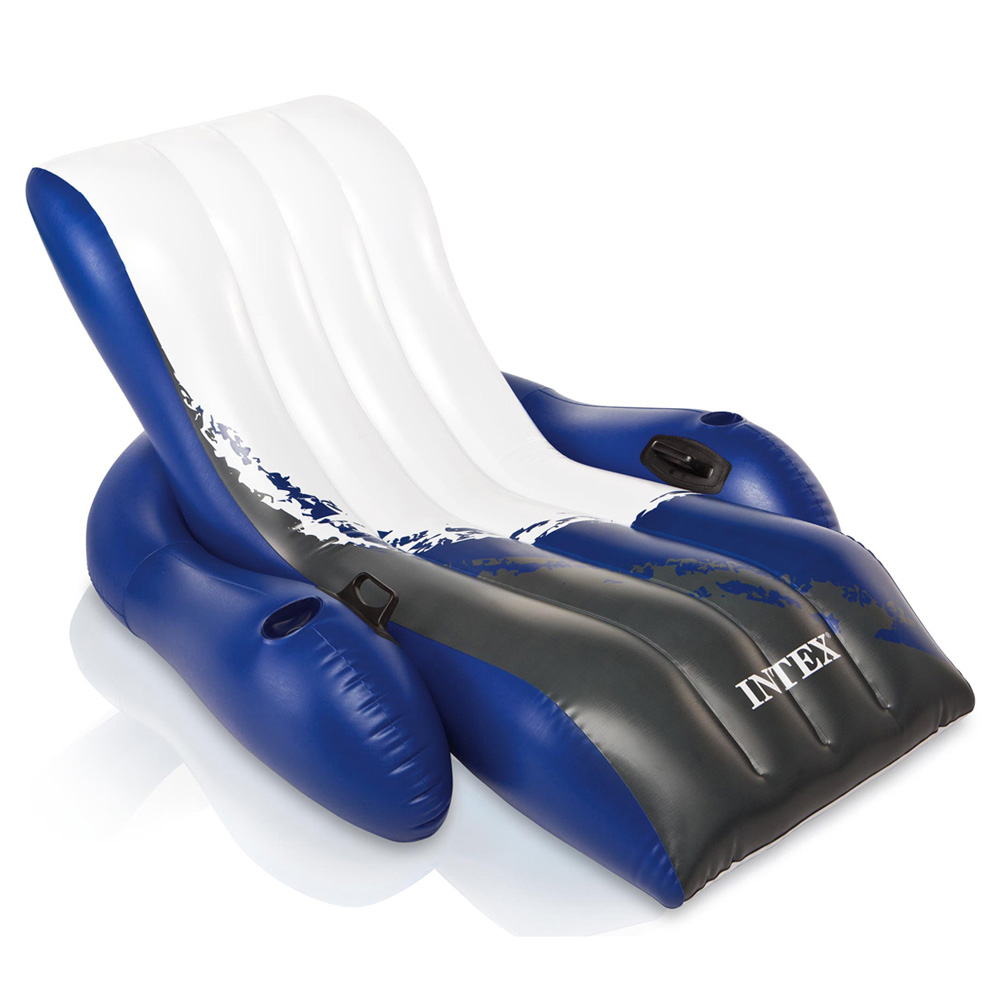 XXL Schwimmliege Luftmatratze Schwimmsessel Pool mit Haltergriffe Getränkhalter 