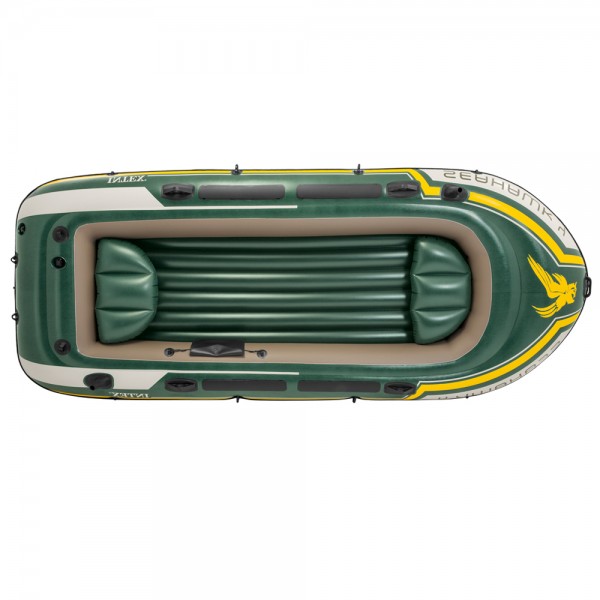 INTEX Seahawk 4 Set Schlauchboot + Paddel + Pumpe Angelboot Ruderboot 4 Personen