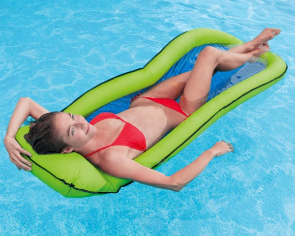 INTEX Mesh Lounge Grün 178x94 Wasserliege Luftmatratze Ring mit Netzeinsatz