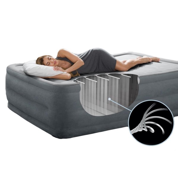 INTEX Luftbett Comfort Plush Queen + 230V Pumpe Gästebett 203x152x56cm