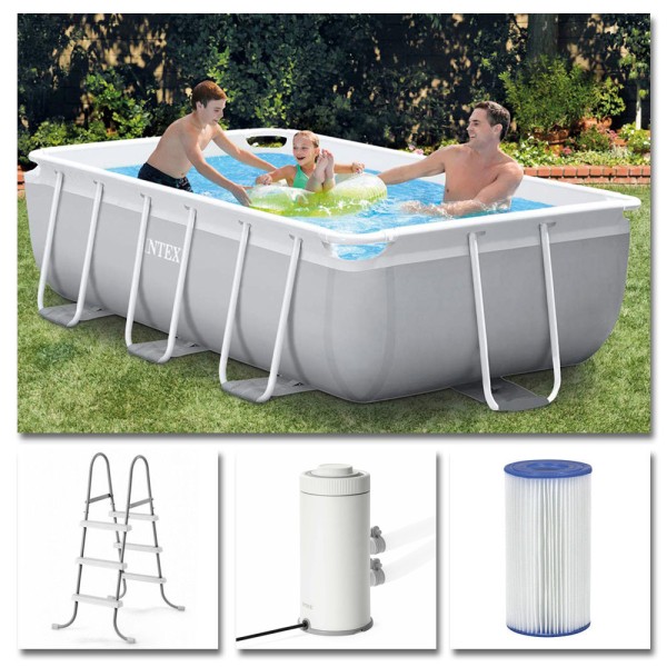 INTEX Komplettset Prism Frame Pool 300x175x80cm + Filterpumpe Schwimmbecken
