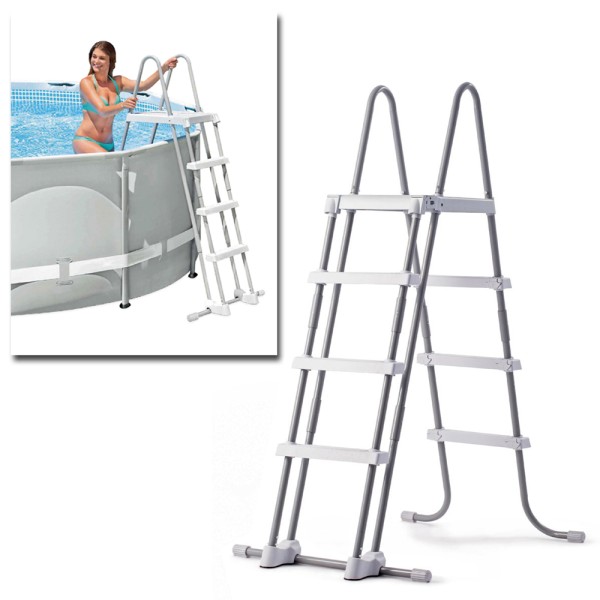 INTEX Sicherheitsleiter mit Plattform 122cm Pool Leiter Einstiegsleiter
