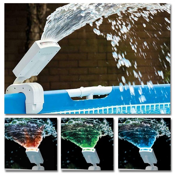 INTEX LED Wasserfontäne Springbrunnen Multi-Color Pool Sprayer Licht Wasserfall