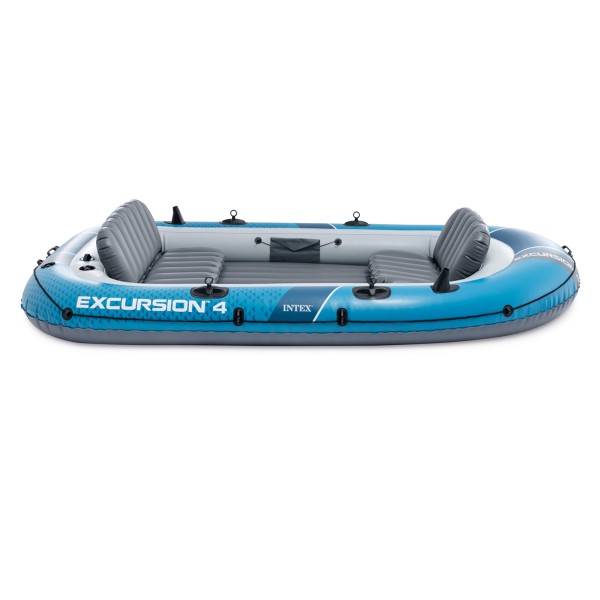 SET INTEX Excursion 4 Schlauchboot Angelboot + Aussenbordmotor + Heckspiegel