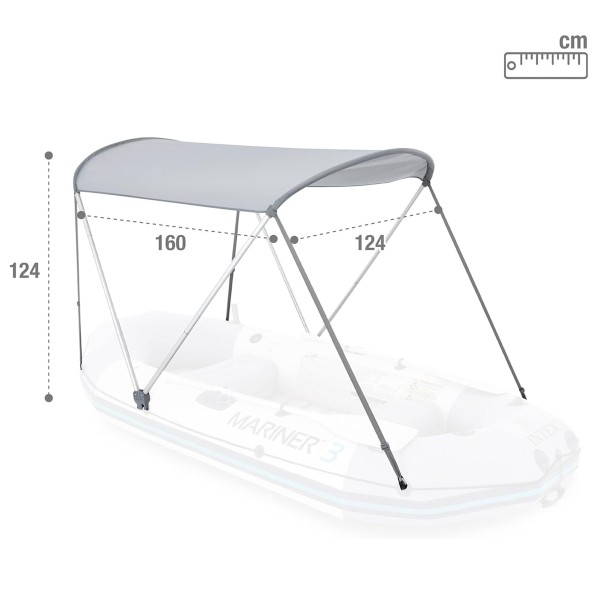 INTEX Bootsverdeck für Schlauchboot Boots Überdachung Größe: 160x142cm