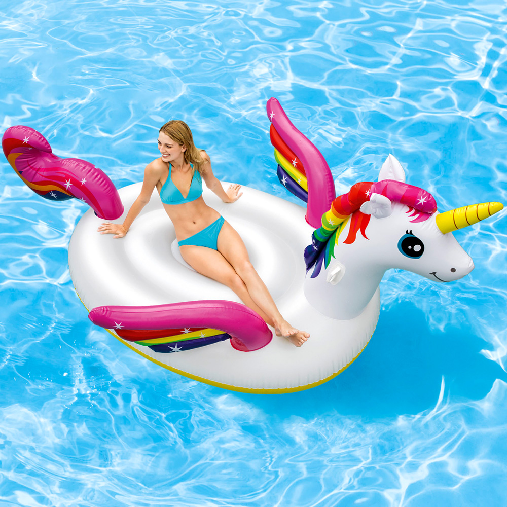XXL Einhorn Schwimmring Luftmatratze Badeinsel Sitzring Schwimminsel Urlaub Pool 