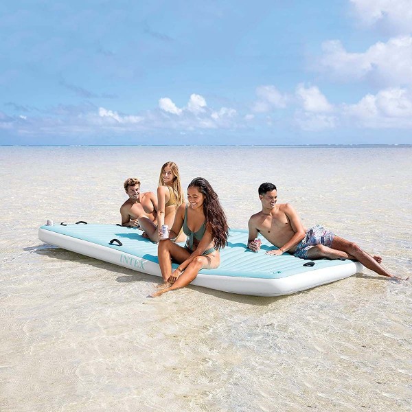 INTEX Water Lounge Wasser Badeinsel Badeplattform Boot 310x183cm Luftmatratze