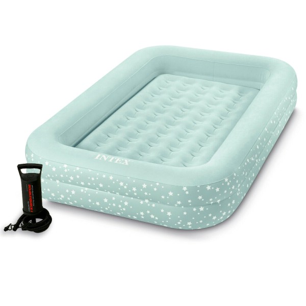 INTEX Reisebett Kinderbett 107x168x25cm Luftbett + Pumpe Gästebett Bett