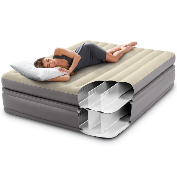 INTEX Luftbett Prime Comfort Queen + 230V Pumpe Gästebett 203x152x51cm