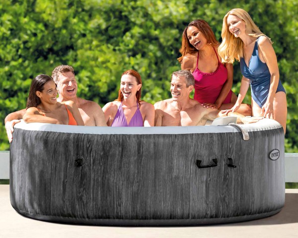 INTEX Whirlpool Greywood Deluxe Pure SPA 196x71 Massage 4 Personen + APP