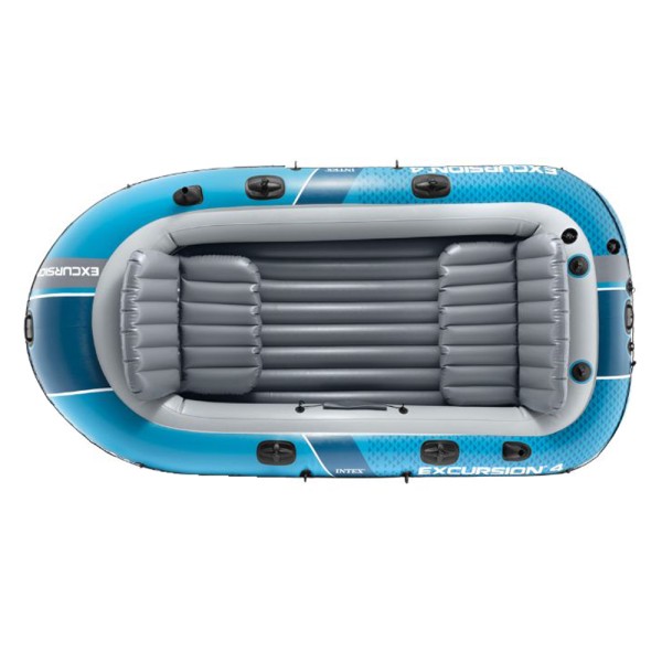 SET INTEX Excursion 4 Schlauchboot Angelboot + Aussenbordmotor + Heckspiegel