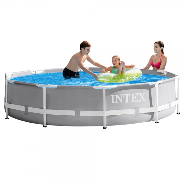 INTEX Prism Frame Swimming Pool mit Pumpe 366x76cm Schwimmbecken Stahlrohrbecken