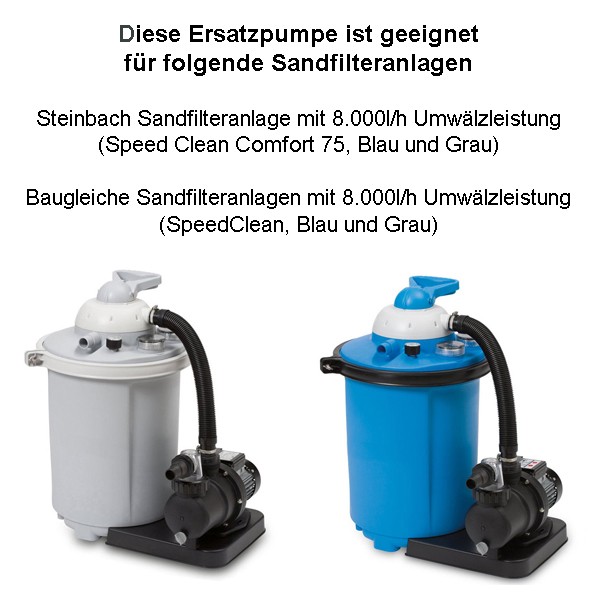 Ersatzpumpe 9,5m³ Poolpumpe Sandfilteranlage Pumpe Sandfilter Pool Schwimmbad