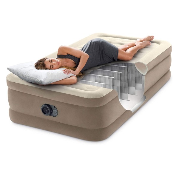 INTEX Luftbett Ultra Plush Single + 230V Pumpe Gästebett 191x99x46cm Bett