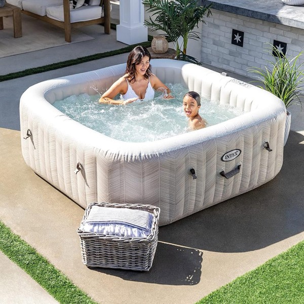 INTEX Whirlpool Chevron Deluxe Pure SPA Salzwasser 196x196cm 6 Personen + APP