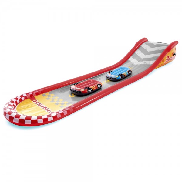 INTEX Wasserrutsche aufblasbare Racing Fun Wasserrutsche mit 2 Surf Riders