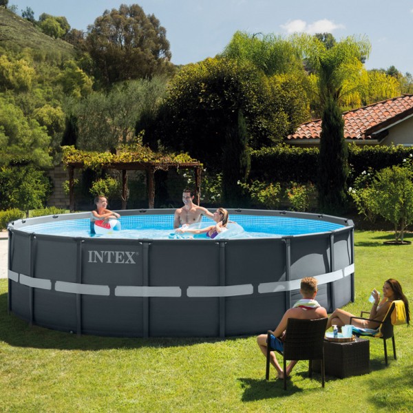 INTEX Komplettset Ultra XTR Frame Pool Ø 549x132cm + Sandfilter Swimmingpool
