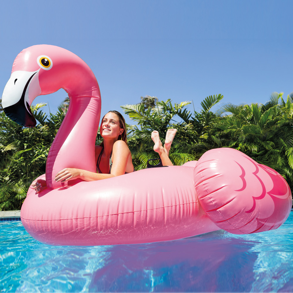 4 Personen Pool Party Intex 57267 XXL Flamingo BadeInsel Luftmatratze für ca 