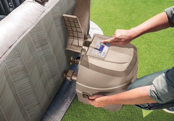 INTEX Whirlpool Chevron Deluxe Pure SPA Salzwasser 196x196cm 6 Personen + APP