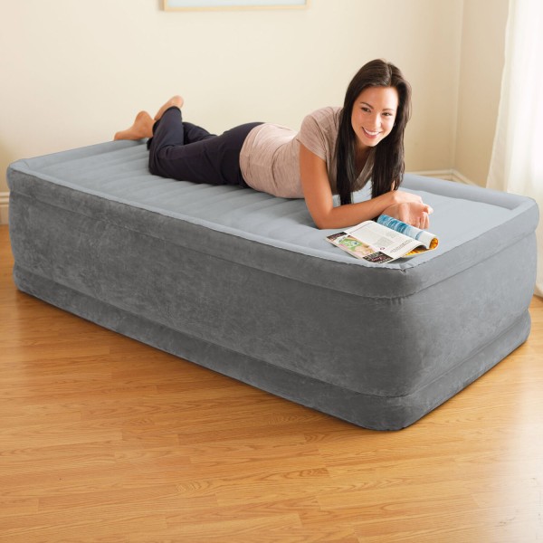 INTEX Luftbett Comfort Single + 230V Pumpe Gästebett 191x99x46cm Luftmatratze