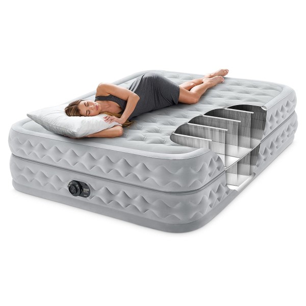 INTEX Luxus Luftbett Supreme Air-Flow Queen + 230V Pumpe Gästebett 203x152x51cm