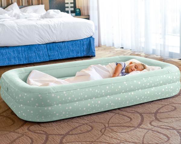 INTEX Reisebett Kinderbett 107x168x25cm Luftbett + Pumpe Gästebett Bett