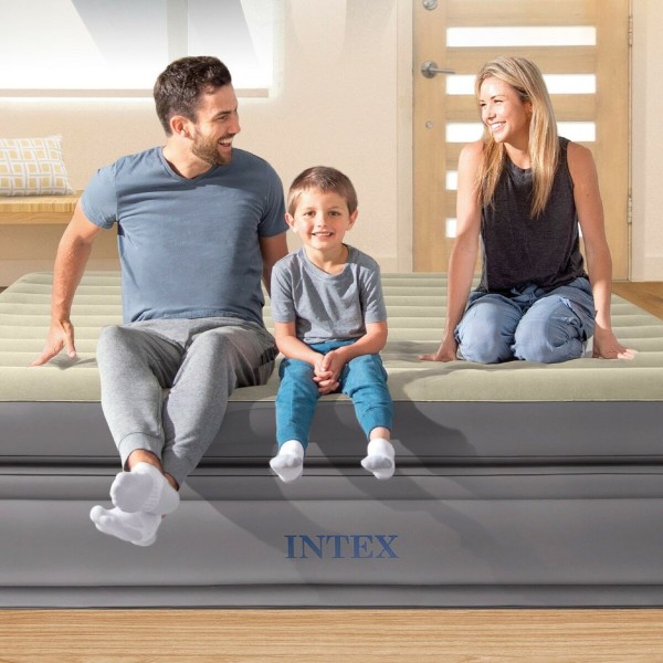 INTEX Luftbett Prime Comfort Queen + 230V Pumpe Gästebett 203x152x51cm