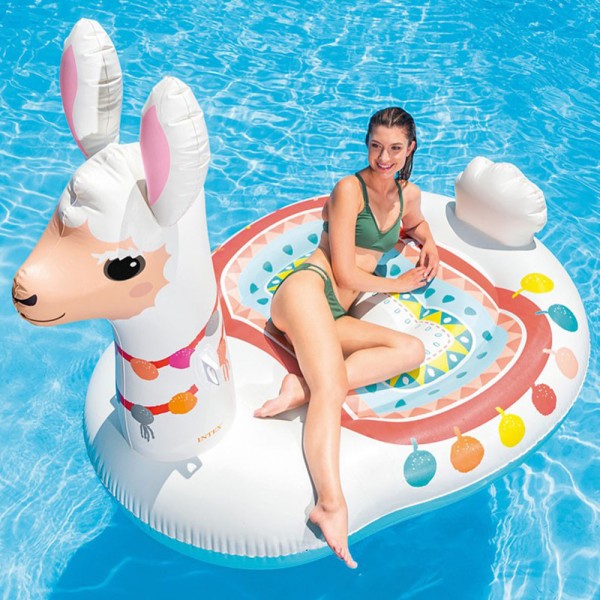 INTEX Mega Schwimmtier Lama XXL Schwimmliege Badeinsel Pool Wasserliege