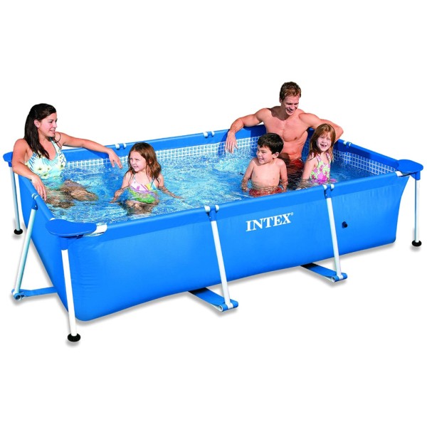 INTEX Family Swimming Pool Frame 300x200x75cm + Poolpumpe 2271l/h + Abdeckplane